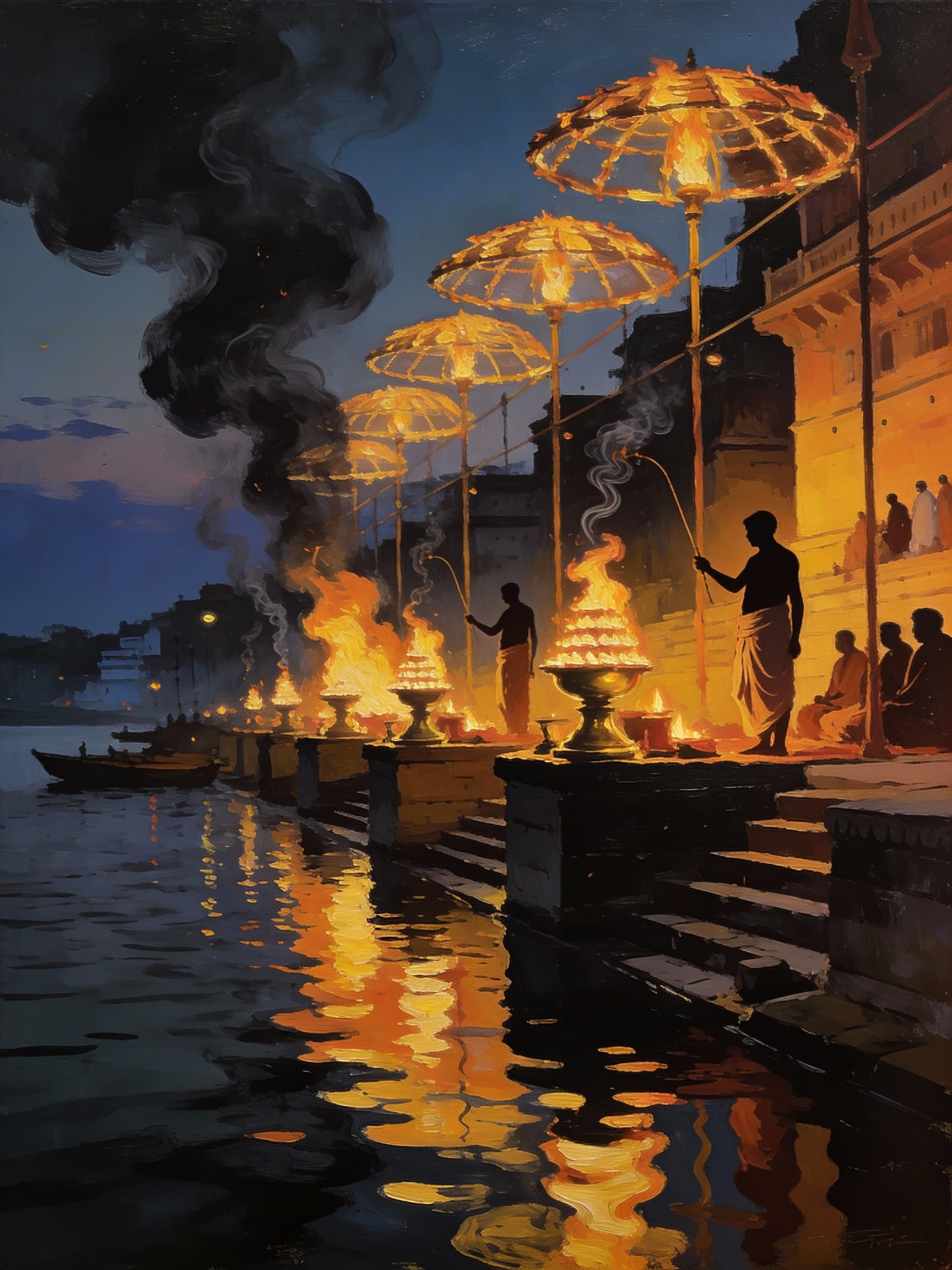 Ganga Aarti on the ghats of Varanasi